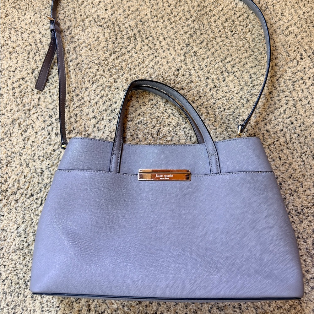 kate spade lavender saffiano satchel with crossbody strap